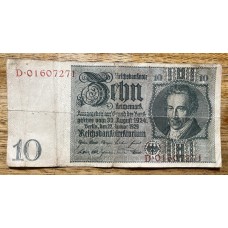 ALEMANIA 1929 BILLETE DE 10 REICHSMARK